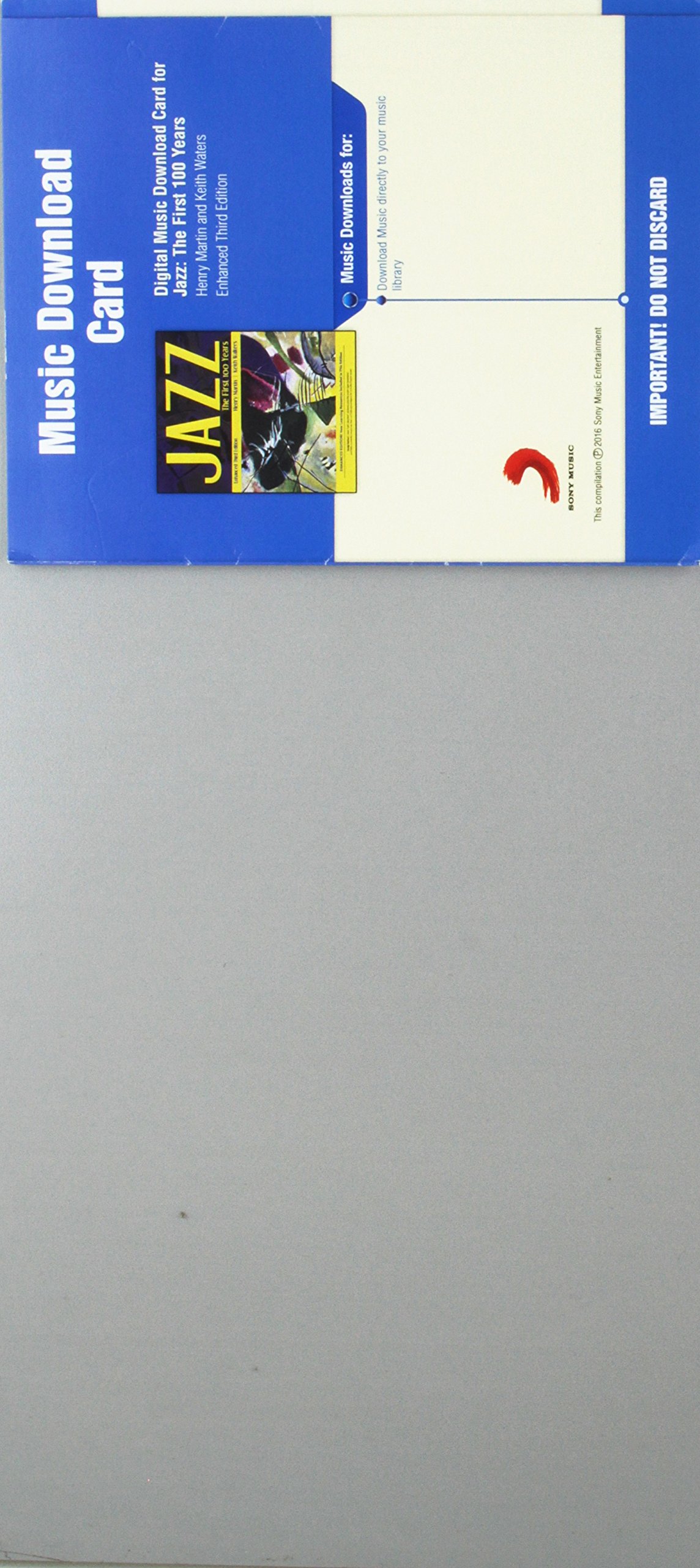 Digital Music Downloadable Card, 1 term (6 months) Printed Access Card for Martin/Waters' Jazz: The First 100 Years, Enhanced Media Edition, 3rd