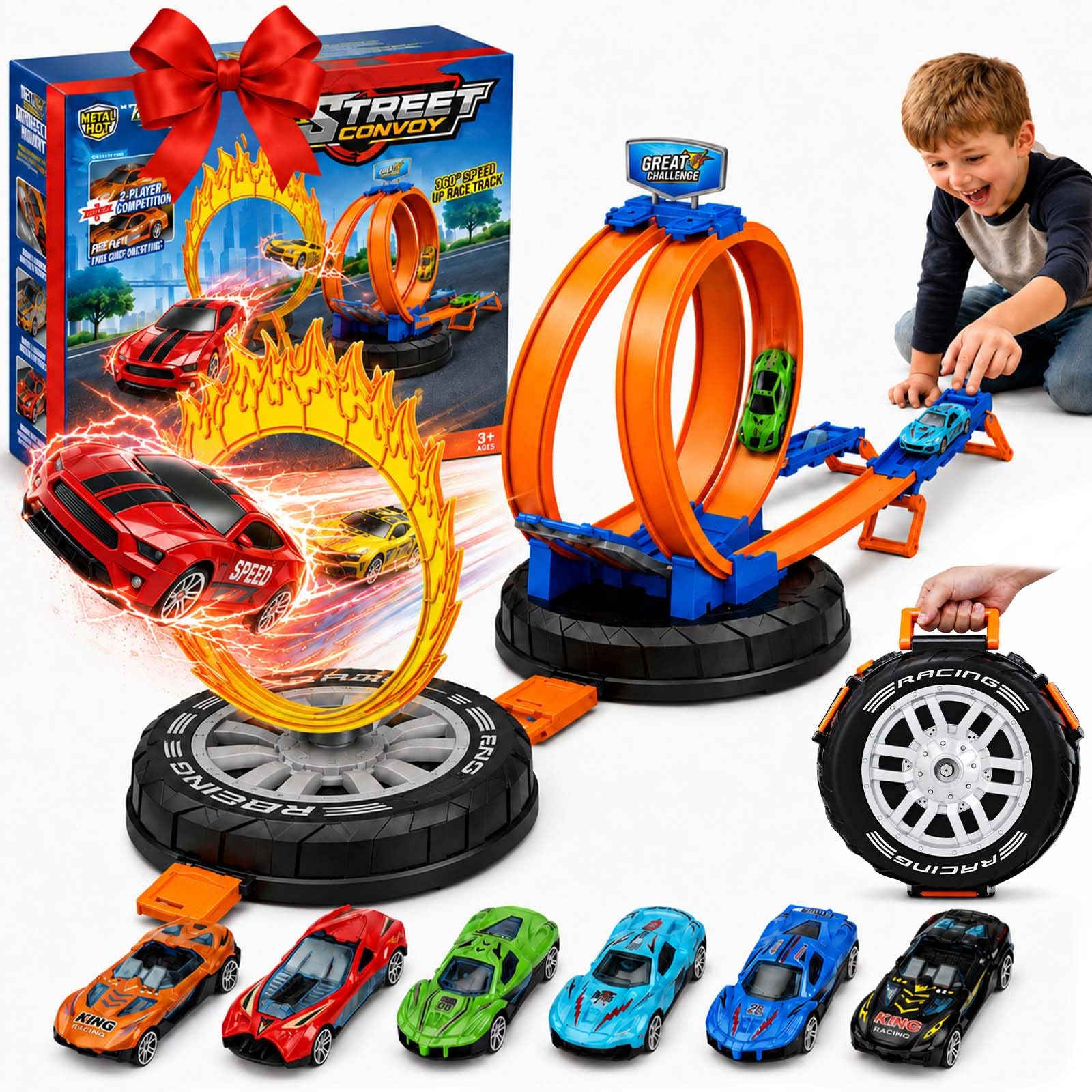 Photo 1 of 2026 All New Stunt Race Car Track Set for Kids 4-8