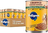 Vista 18 de PEDIGREE Chopped Ground Dinner Comida húmeda y suave enlatada para perros adultos, con carne de res, 22 oz, latas (paquete de 12)