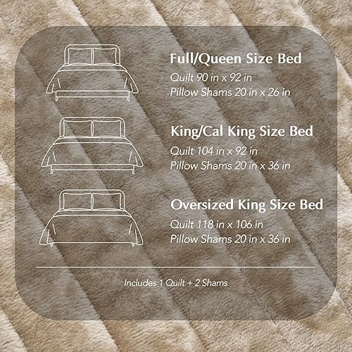 Miniatura 56 de EVERGRACE Velvet Quilt Set King Size, Luxurious Soft Striped Channel Bedding Set, Lightweight Velvet Comforter for All Season, Oversized Bedspread