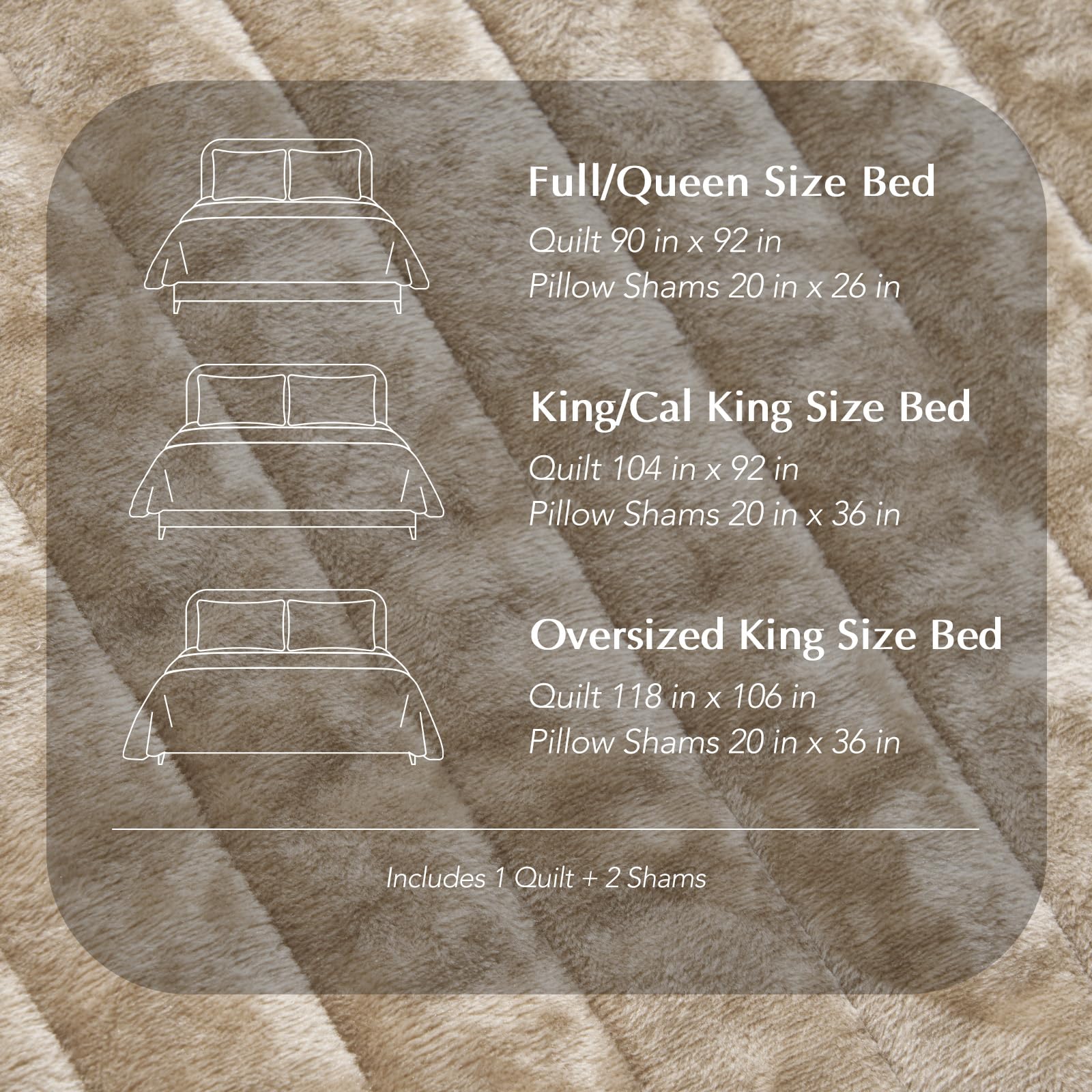 EverGrace Velvet Quilt Set - Cal King Beige -9 EverGrace Velvet Quilt Set - Cal King Beige -9