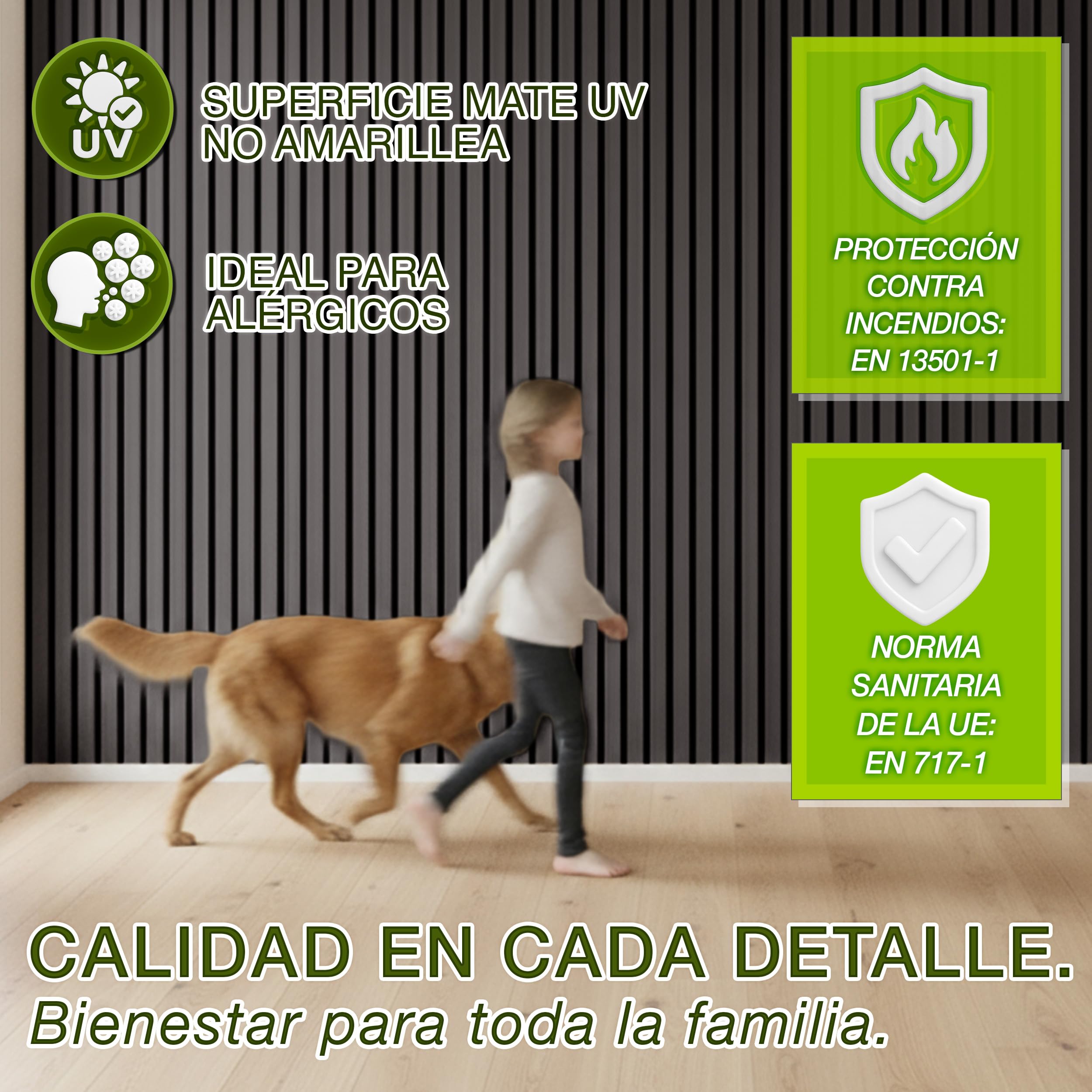 TRESKO 2 paneles acústicos de madera de 120 x 60 cm, incluye 4 ganchos para ropa, revestimiento de pared de roble antracita como pared de listones 3D, paneles de madera para aislamiento acústico