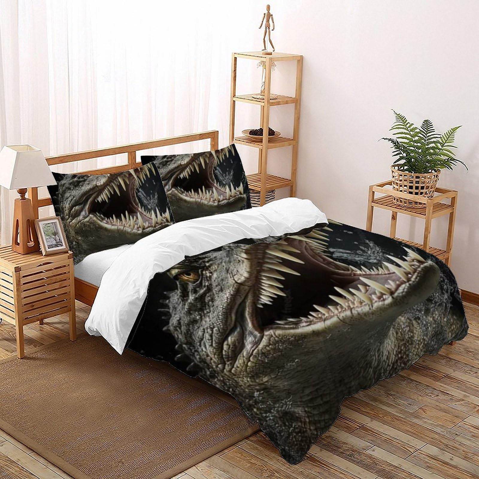 Housse de couette crocodile 200x200 microfibre avec 2 taies