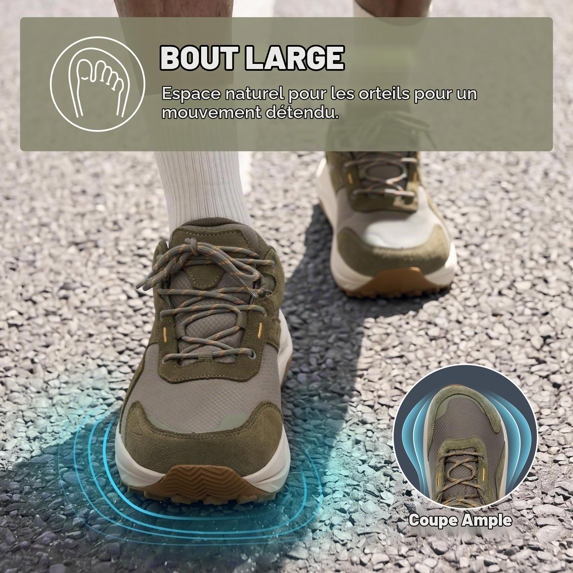 NORTIV 8 Homme Chaussures de randonnée à Bout Large | Imperméables Pour la marche, le trekking, le camping, l'escalade, le quotidien