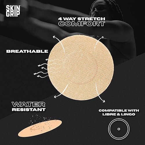 Miniatura 2 de Skin Grip Freestyle Libre 2 Fundas de sensor y Lingo CGM - Adhesivo impermeable y resistente al sudor durante 10-15 días, cinta médica precortada