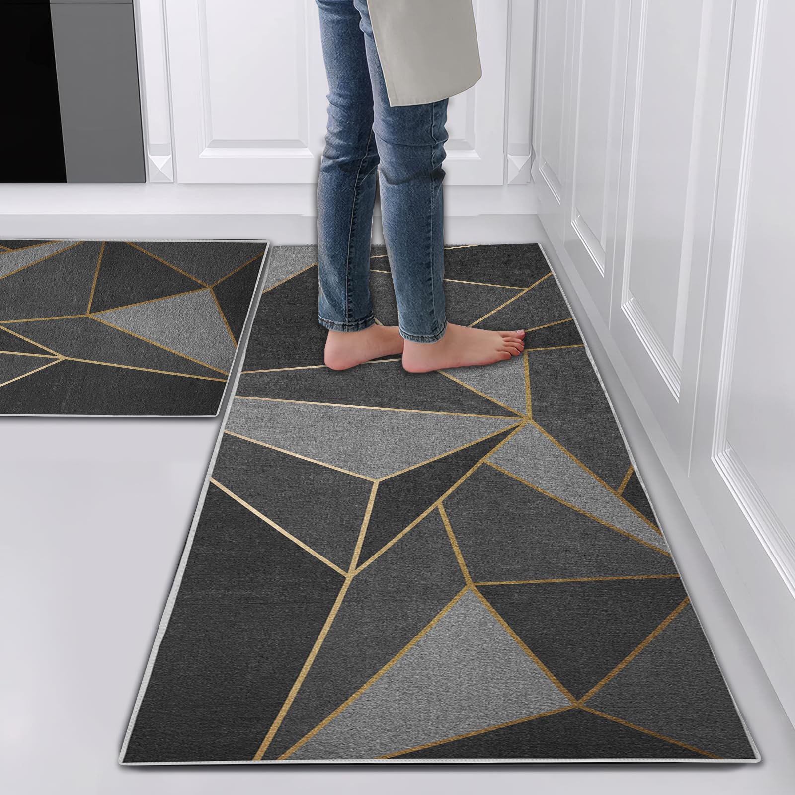 Tapis de cuisine antidérapants pour une décoration de maison moderne lot de 2
