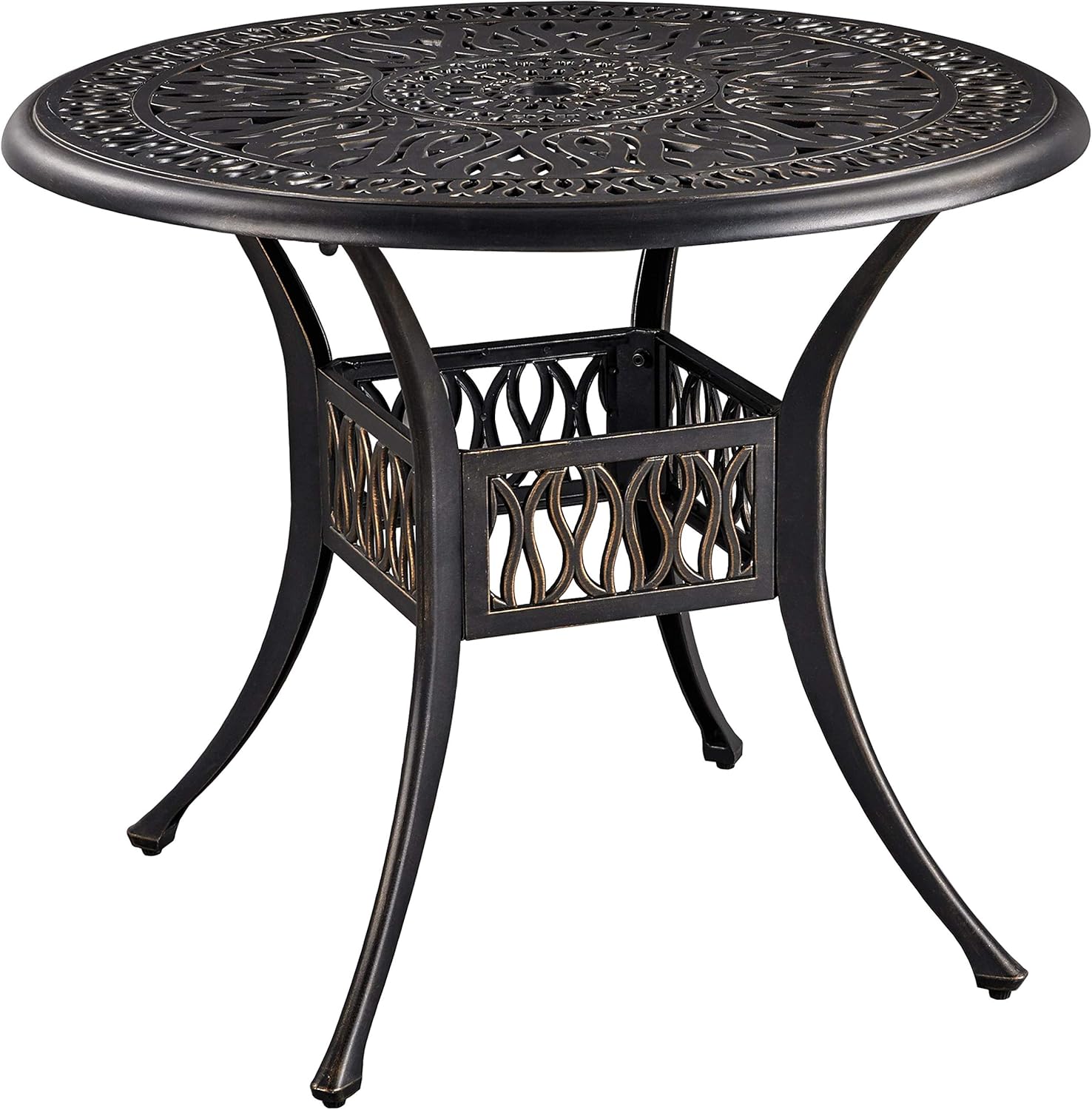 Yaheetech 35.5in Patio Bistro Table with Umbrella Hole