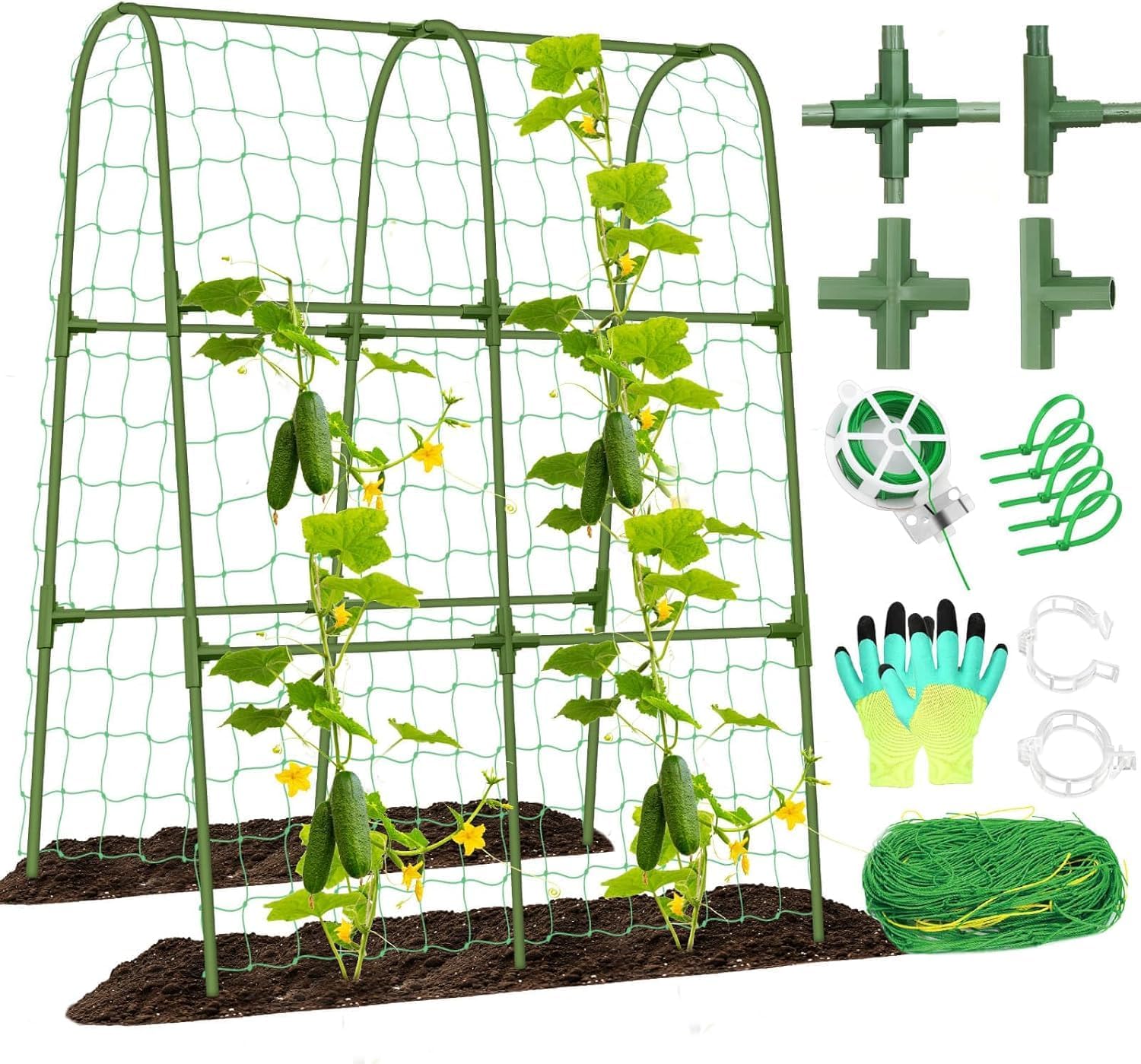 Tall Garden Arch Trellis for Climbing Plants Outdoor,7 ft Arbor Large Arch Tunnel Trellis, Metal Cucumber Trellis, Plant Support Archway Garden Trellis for Vegetables Fruits Flowers Yard