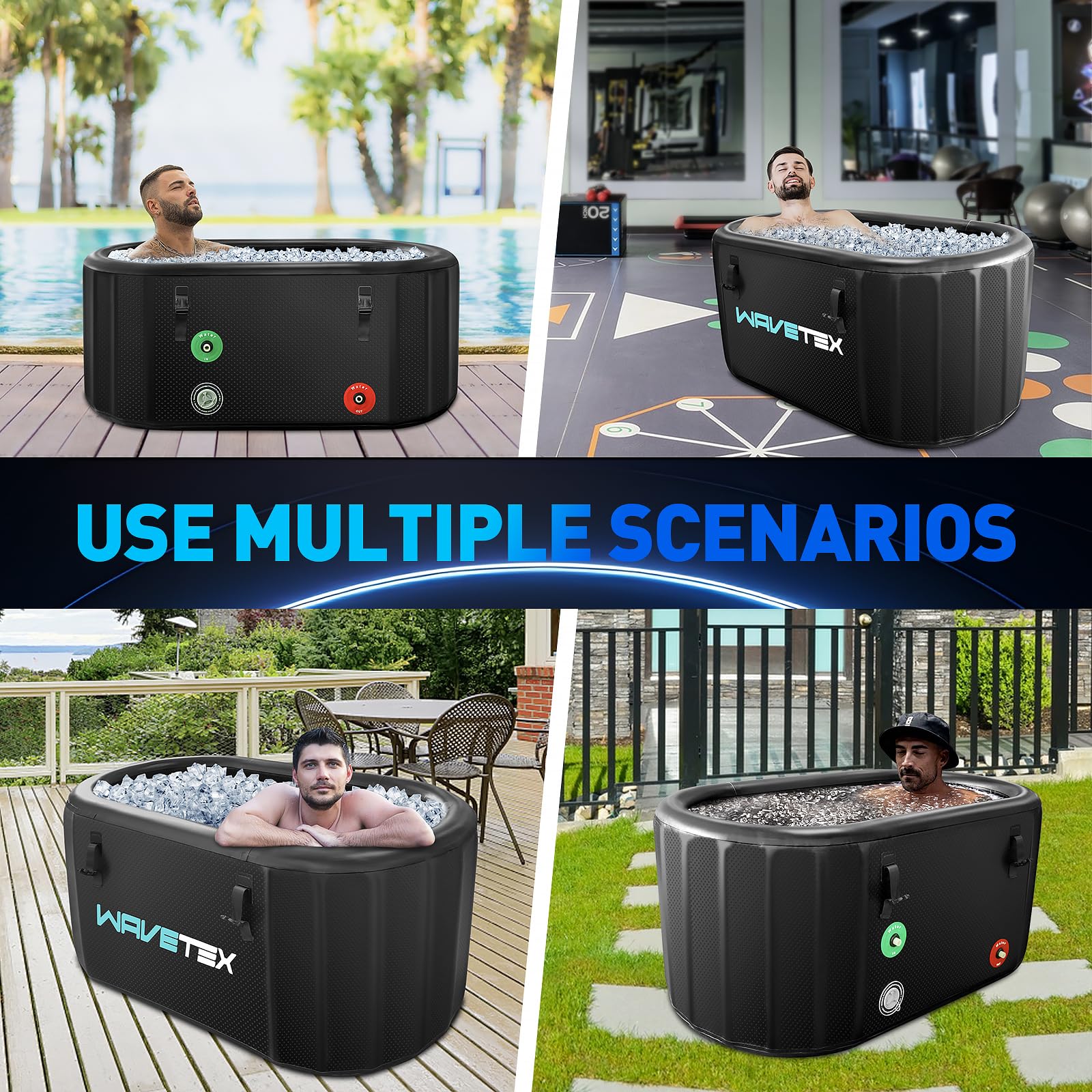 WAVETEX ポータブル浴槽 450L 折りたたみ式 Amazon.co.jp: SUPTOPポータブル浴槽 膨張式 折りたたみ 450 L 特大