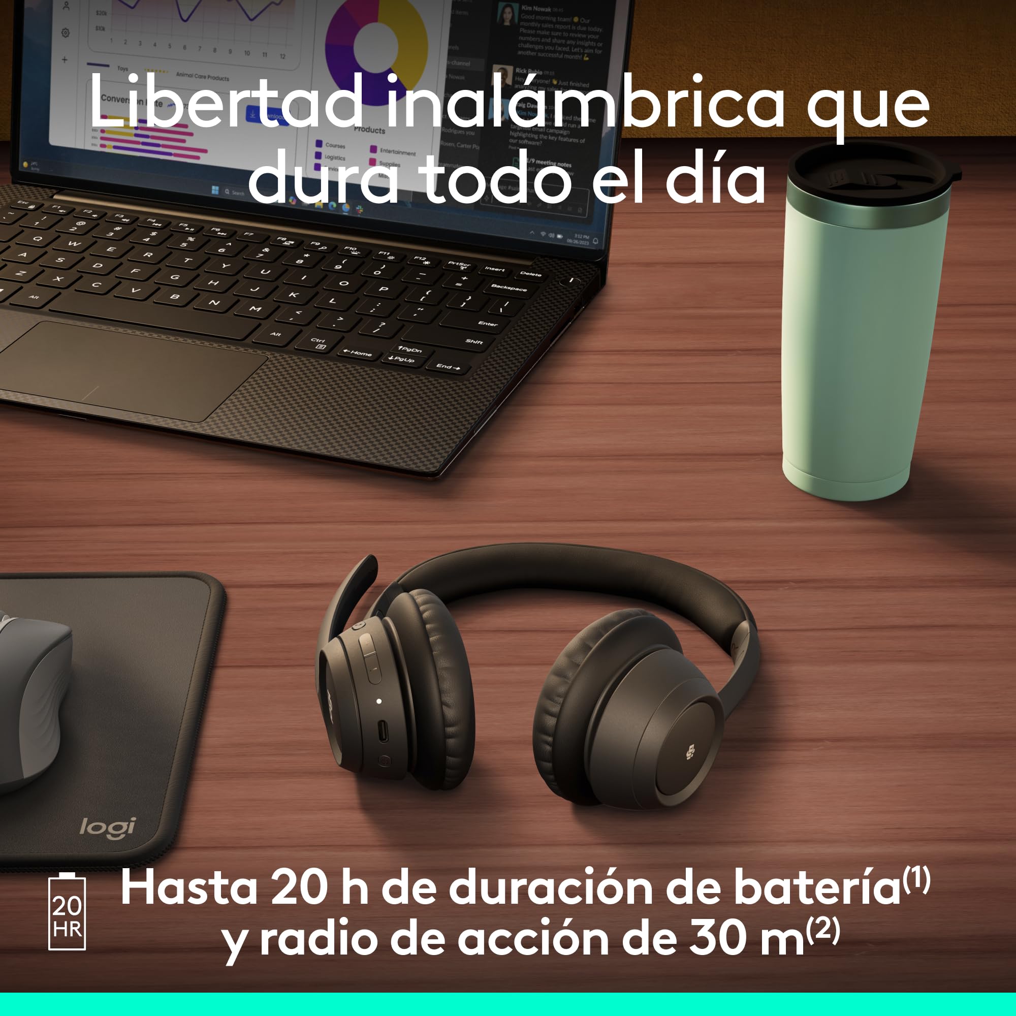 Logitech Zone 305 for Business, Auriculares inalámbricos Bluetooth | Bluetooth nativo, Microsoft Teams, Windows/Mac/Chrome/Linux/iOS/iPadOS/Android - Negro