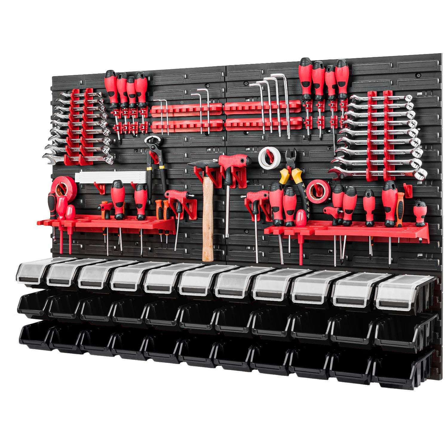 Étagère d'atelier murale pour organiser le garage familial avec clarté