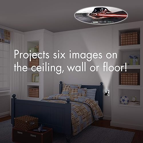 Vista 2 de Projectables Star Wars LED Night Light Projector, Galaxy Projector, Plug-in, Dusk-to-Dawn,Mood Lighting, for Kids, Adults, Collectors, Game Room