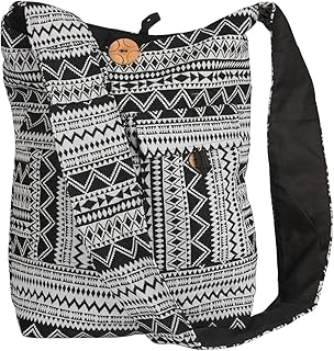 Tribe Azure Large Hobo Crossbody Sling Shoulder Bag Compartment Pockets Functional Zipper Travel Market Books Blanket