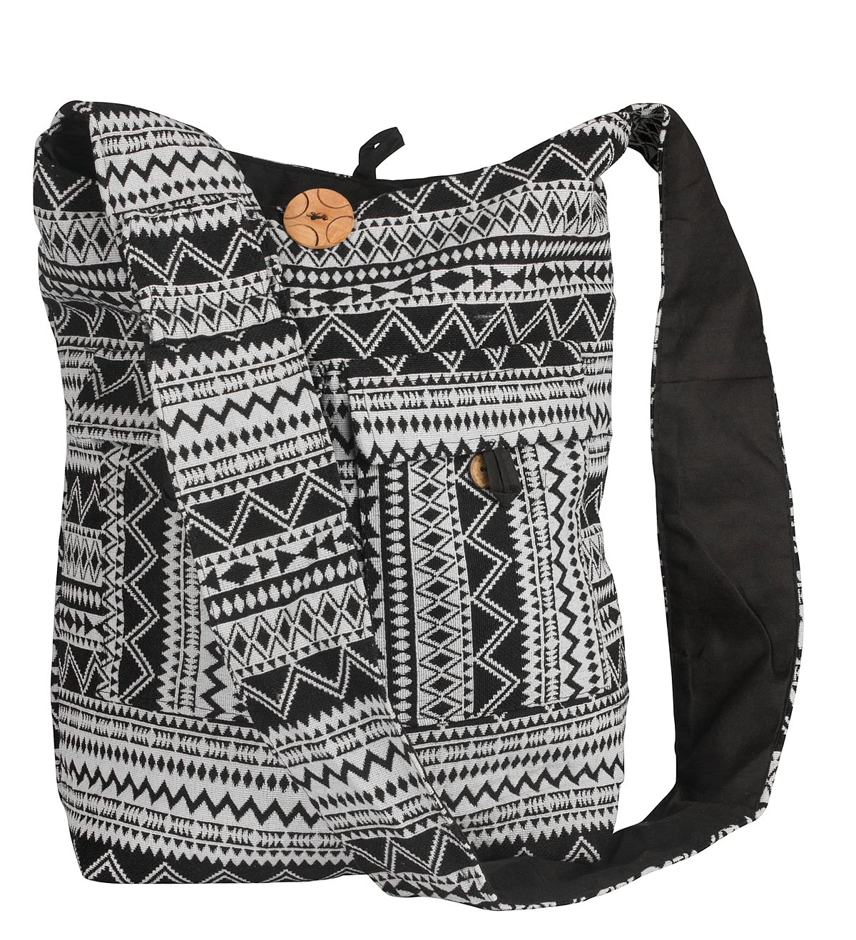 Tribe Azure Fair TradeTribe Azure Large Hobo Crossbody Sling Shoulder Bag Compartment Pockets Functional Zipper Travel Market Books Blanket