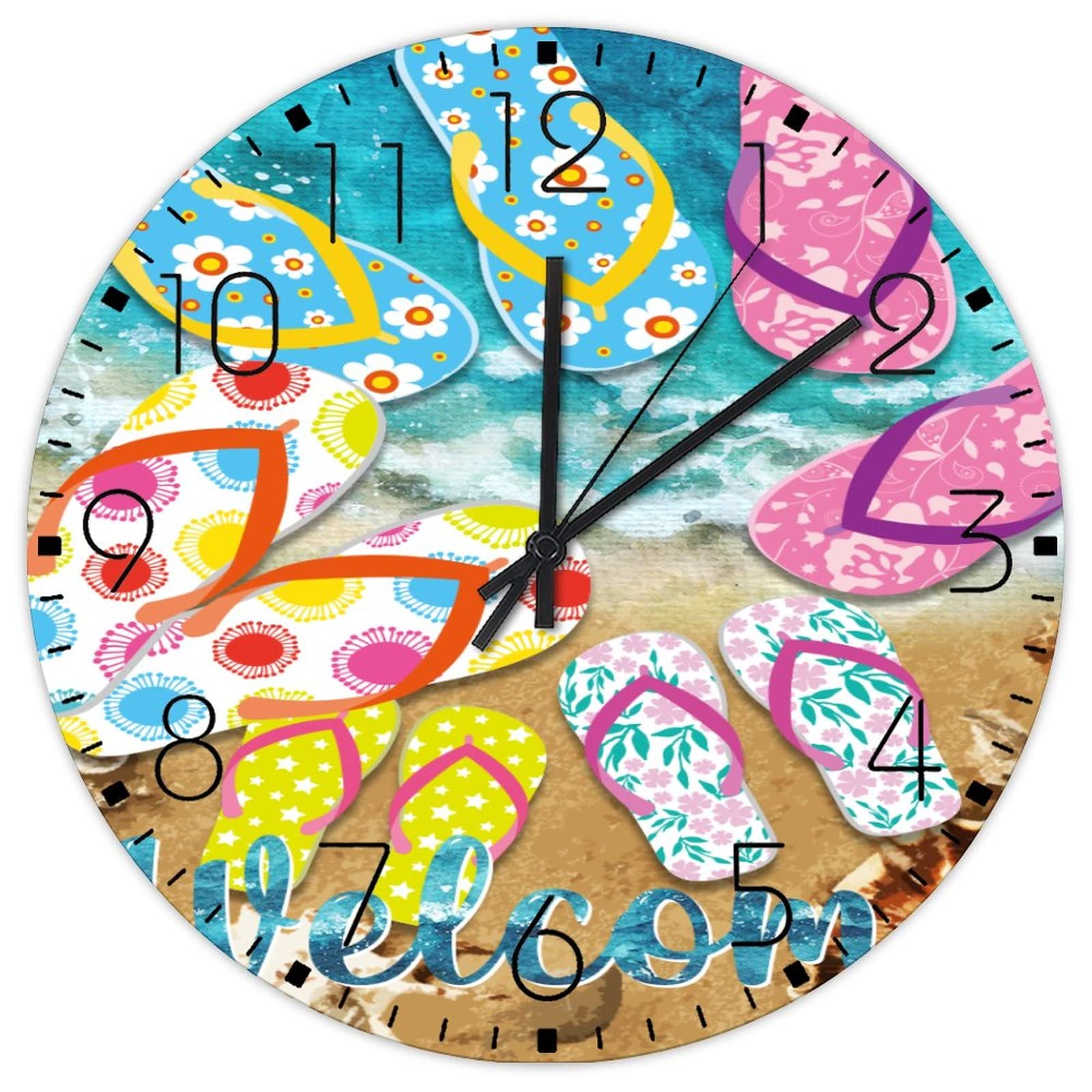Horloge en bois de 38 cm pour décoration de café et salle de sport