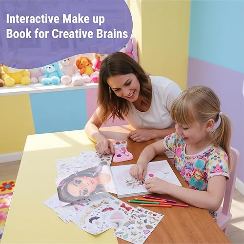 Miniatura 8 de BSCOOL Artista de maquillaje. Maquillaje divertido 3 en 1, calcomanías, kit de colorear, incluye lápices de colores, paleta de maquillaje y más de