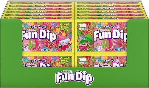 LIK-M-AID Fun Dip Easter Candy, Wonderous Watermelon and Strawberry Licious, Eas