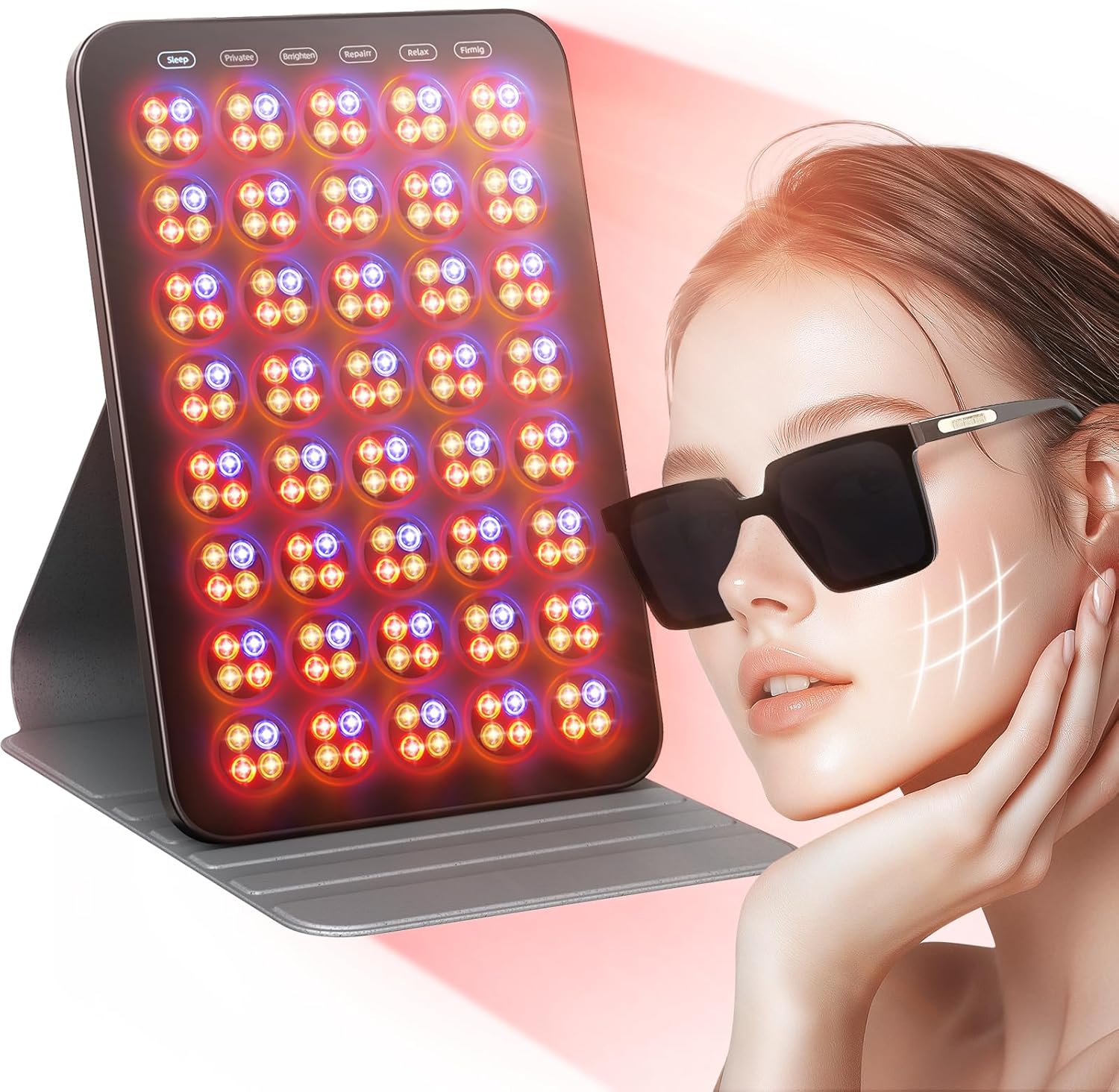 Red Light Therapy for Face and Body, Portable Red Light Therapy with Protective Goggles, 850nm Infrared Red Light Therapy with 6 Modes