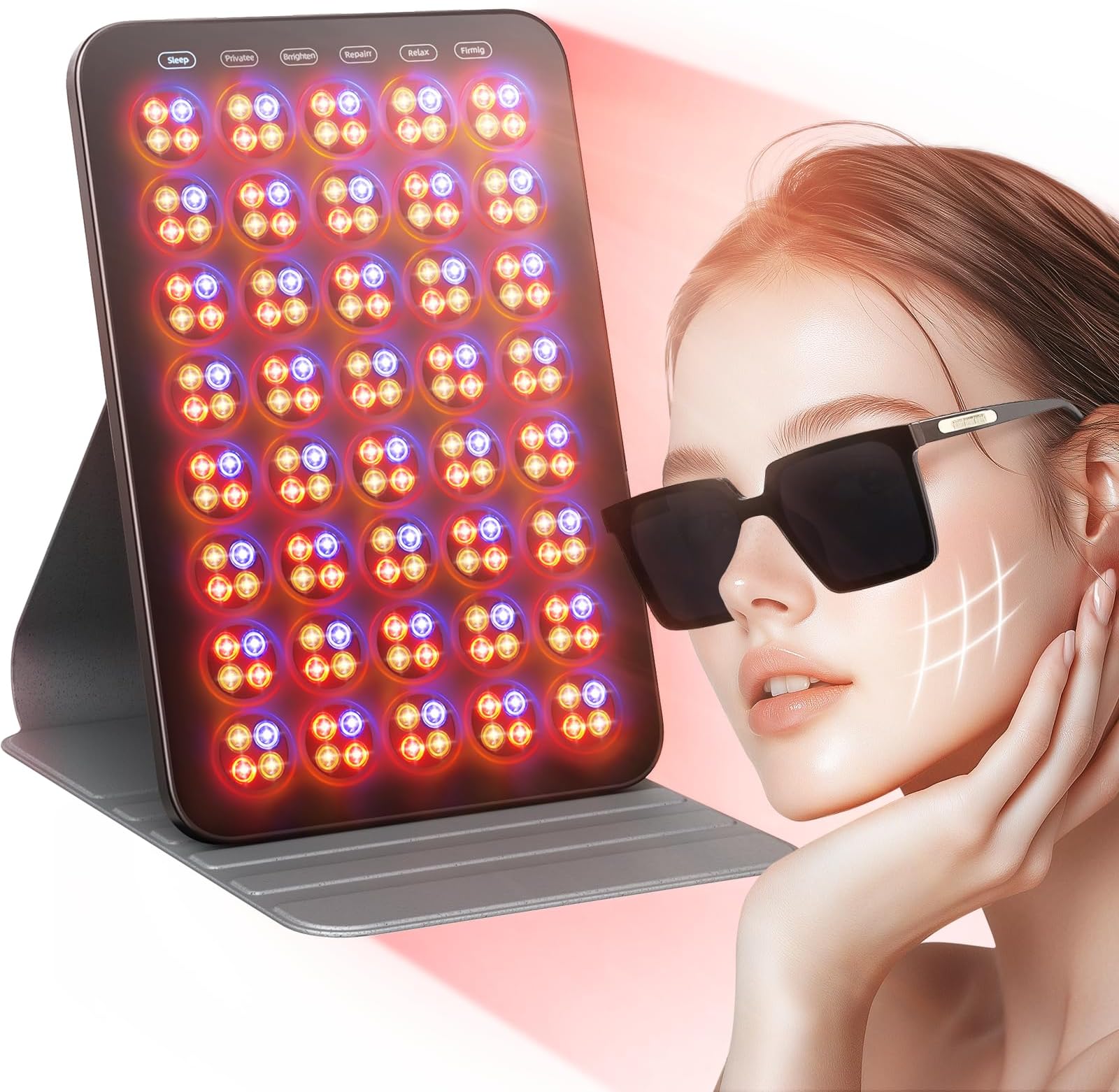 Red Light Therapy for Face and Body, Portable Red Light Therapy with Protective Goggles, 850nm Infrared Red Light Therapy with 6 Modes