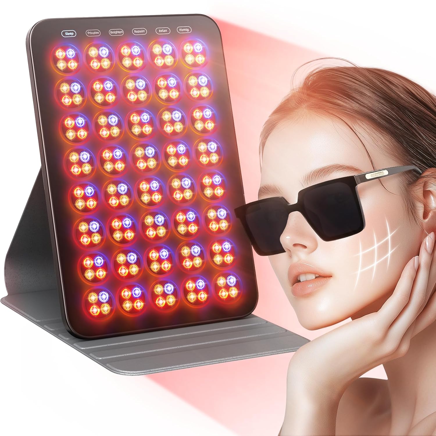INTEO Red Light Therapy for Face and Body Portable Red Light Therapy with Protective Goggles 850nm Infrared Red