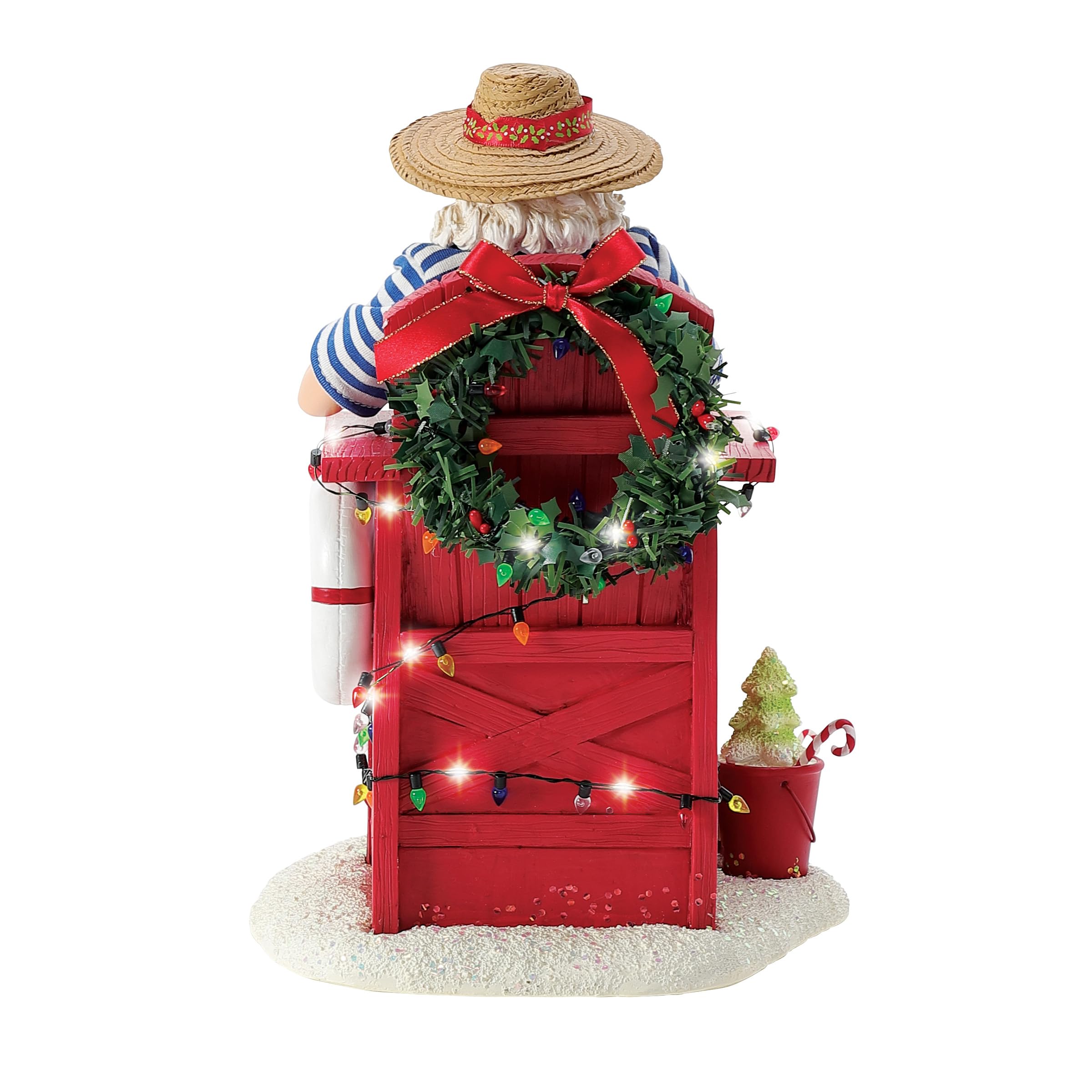 Department 56 Possible Dreams Figurine lumineuse Père Noël au bord de la mer, 26,7 cm, multicolore