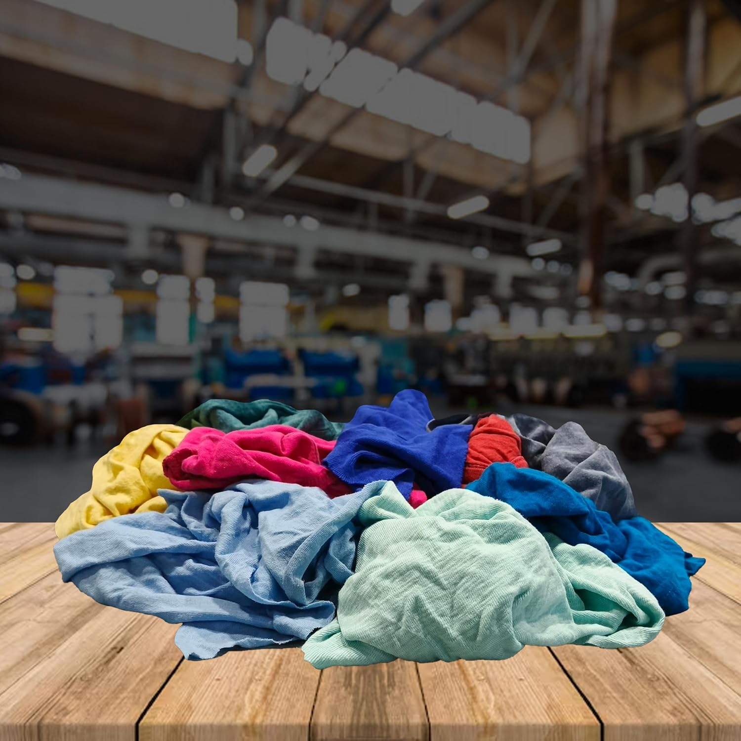 New Cotton Color Knit Cleaning Cloths (25 lbs. Compressed Box) - T-Shirt Shop Rags Bulk for Workshops, Mechanics, Painters, and Home Use, Multipurpose Washable Reusable Rags