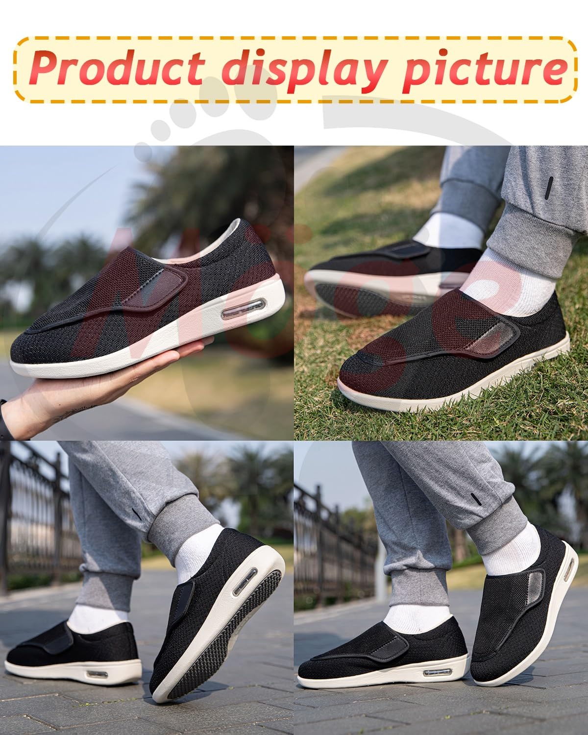 Scarpe per Diabetici Uomo Estive Mocassini Classico Slip On in Rete - Leggero Traspirante da Corsa e Passeggio