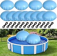 Vista 1 de 2 almohadas de piscina para piscinas sobre el suelo, cubierta de globos, para invernar, 4 x 4 pies, inflable, con cuerdas, ecualizador de hielo