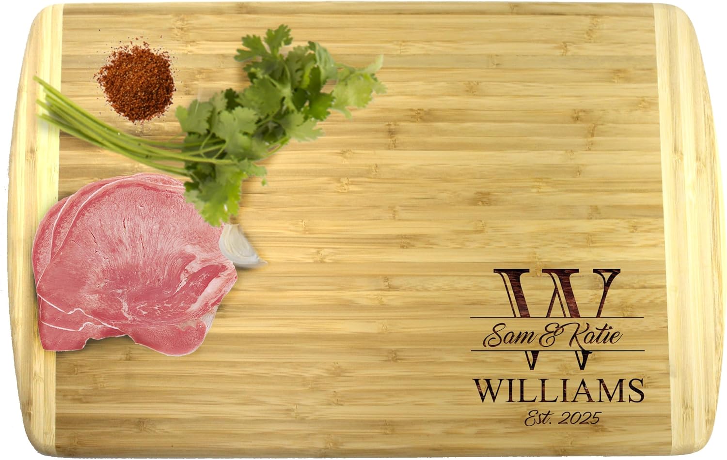 My Personal Memories Premium Bamboo Cutting Boards - Monogrammed Wedding Cutting Board Housewarming - Customized (MEDIUM - 13" x 11")