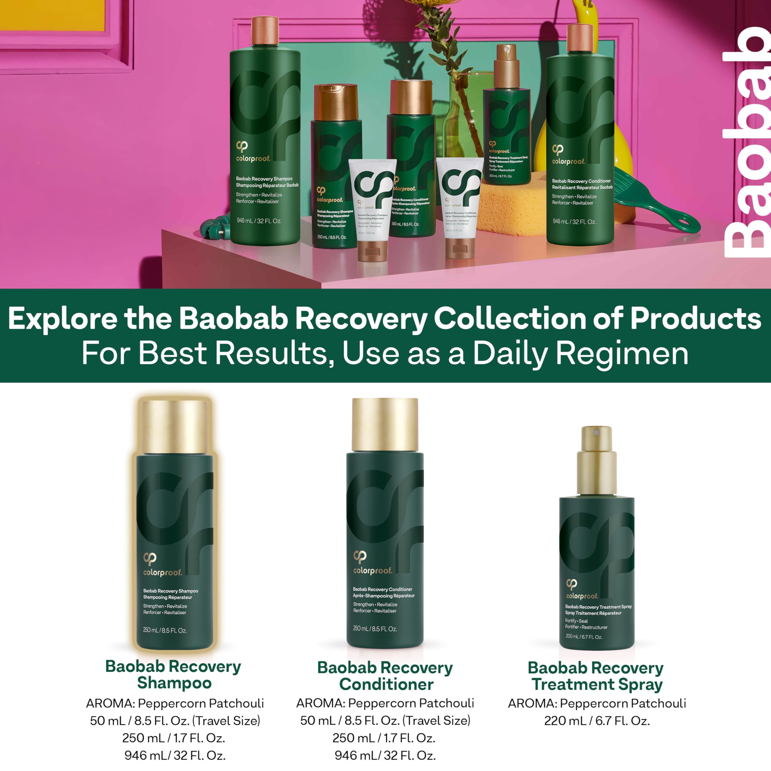 ColorProof Baobab Recovery Szampon dla Unisex 8,5 uncji Szampon