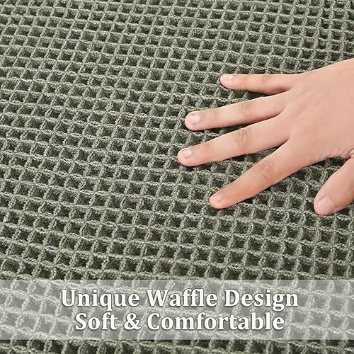 Miniatura 4 de Anibedding Tapetes de baño con diseño de gofres, de secado rápido, suaves, superabsorbentes, antideslizantes, lavables a máquina, tapetes de baño