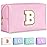 TOPEAST Christmas Gifts - Stocking Stuffers for Tween Girls Kids, Initial Makeup Bag Skincare Bag Toiletry Pouch (Pink B)