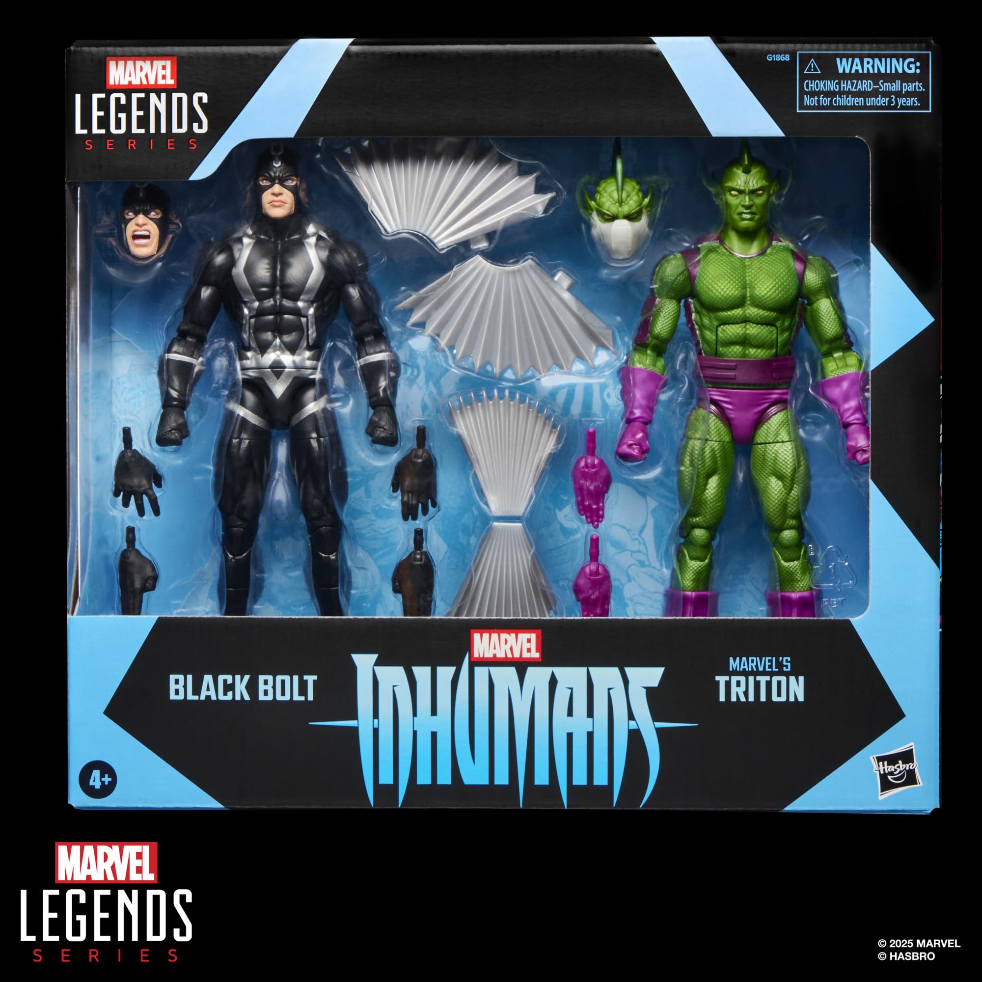 Marvel Legends Series Inhumans Black Bolt & Marvel’s Triton, Pack Doble de Figuras de acción