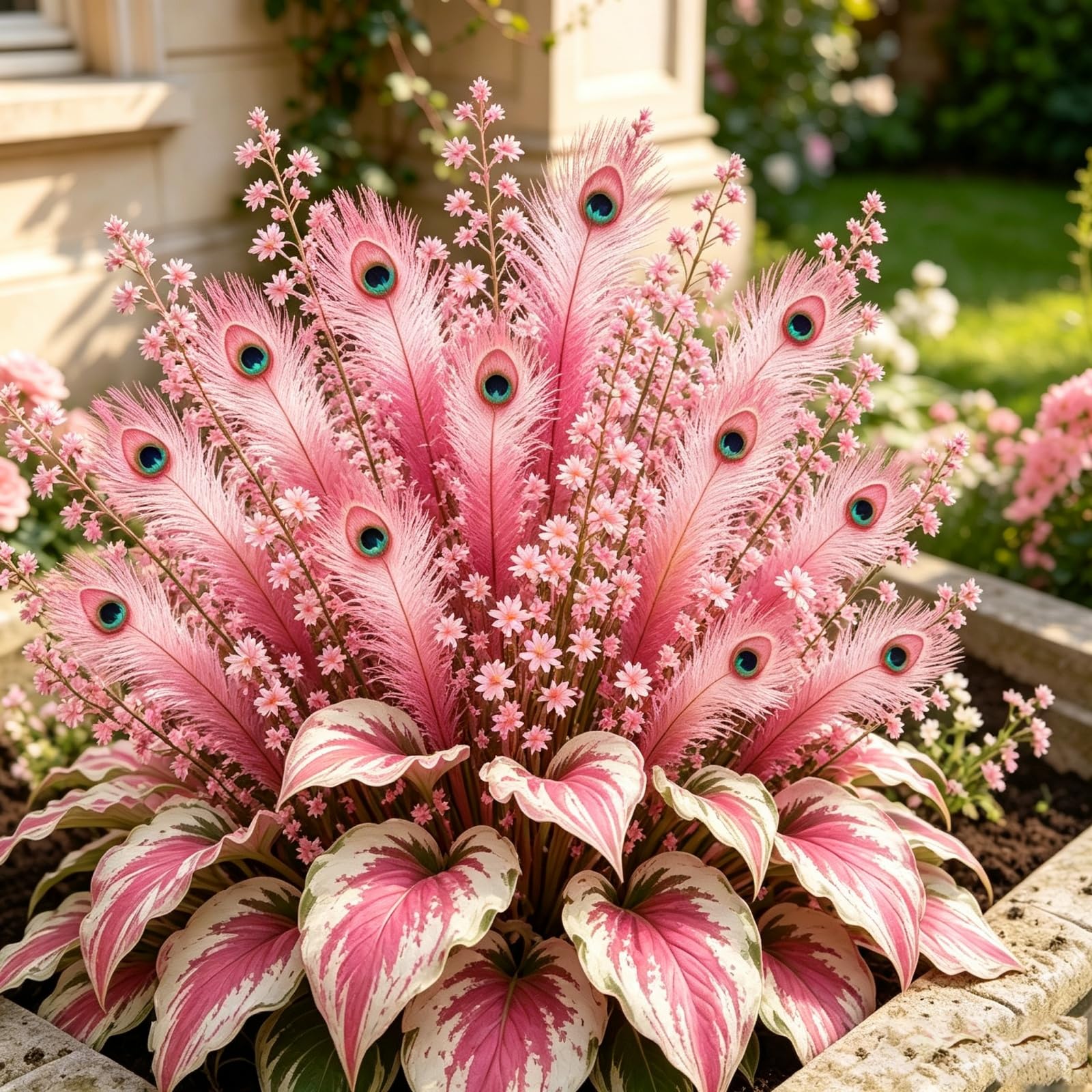 Fast Growing Peacock Flame Hosta Plants for Beautiful Outdoor Garden Displays-6 Rhizomes-I