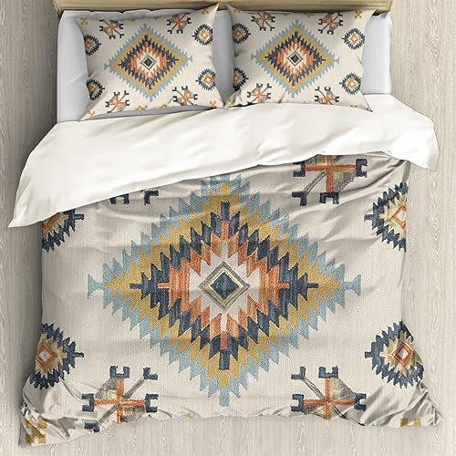 Miniatura 37 de ZFRXIGN Juego de ropa de cama azteca bohemia del suroeste, funda de edredón tamaño individual, funda de edredón suave de 3 piezas, fundas de Un