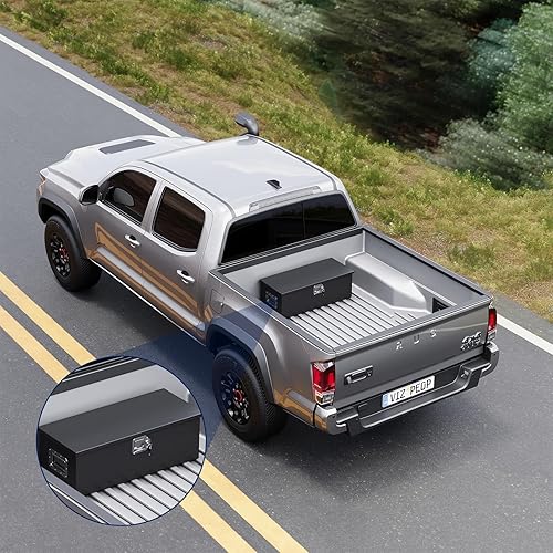 Miniatura 6 de Yizosh Caja de herramientas de acero resistente de 30 pulgadas, caja de herramientas de lengüeta de remolque con cerradura y llaves, caja de