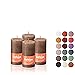bolsius 4 pack suede brown rustic pillar candles - 2 x 4 inches - premium european quality - natural eco-friendly plant-based wax - unscented dripless smokeless 30 hour party décor and wedding candles
