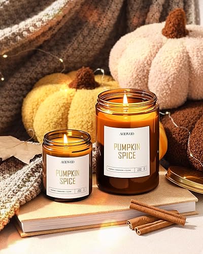 Miniatura 116 de AOOVOO Velas de canela de manzana, velas perfumadas de 9 onzas, vela de aromaterapia, vela de soja para el hogar