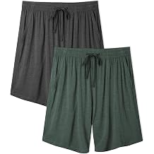 DAVID ARCHY Cloud-Soft Bamboo Rayon Mens Pajama Shorts Ultra-Cooling Sleep Shorts for Hot Sleepers, Breathable Lounge Wear