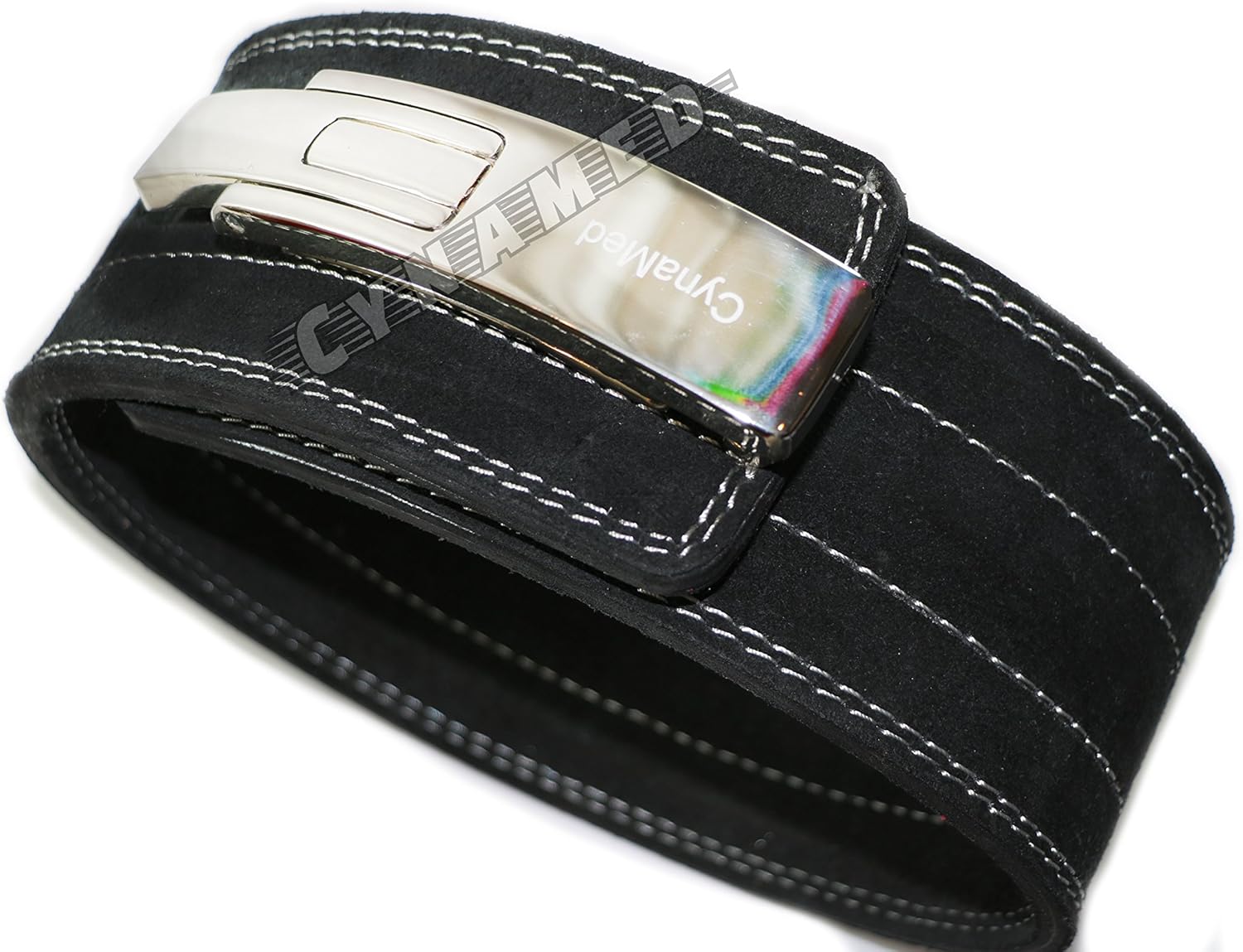 LONG LAST POWERLIFTING BELT WITH LEVER BUCKLE FOR RIGOROUS TRAINING & HEAVY LIFTING LARGE CYNAMED