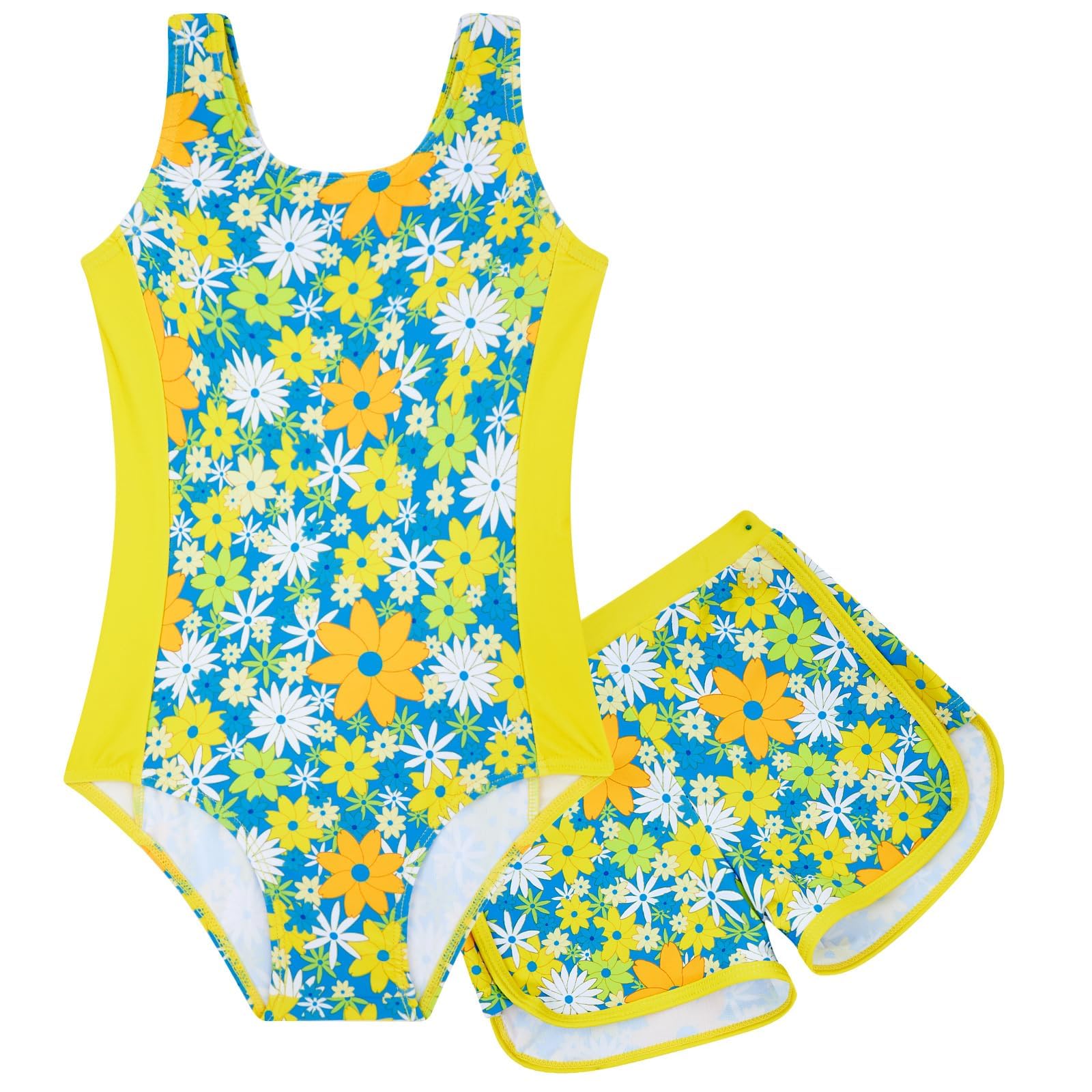 TUONROAD Toddler Girls One Piece Swimsuit Bathing Suit with Short for 3-9