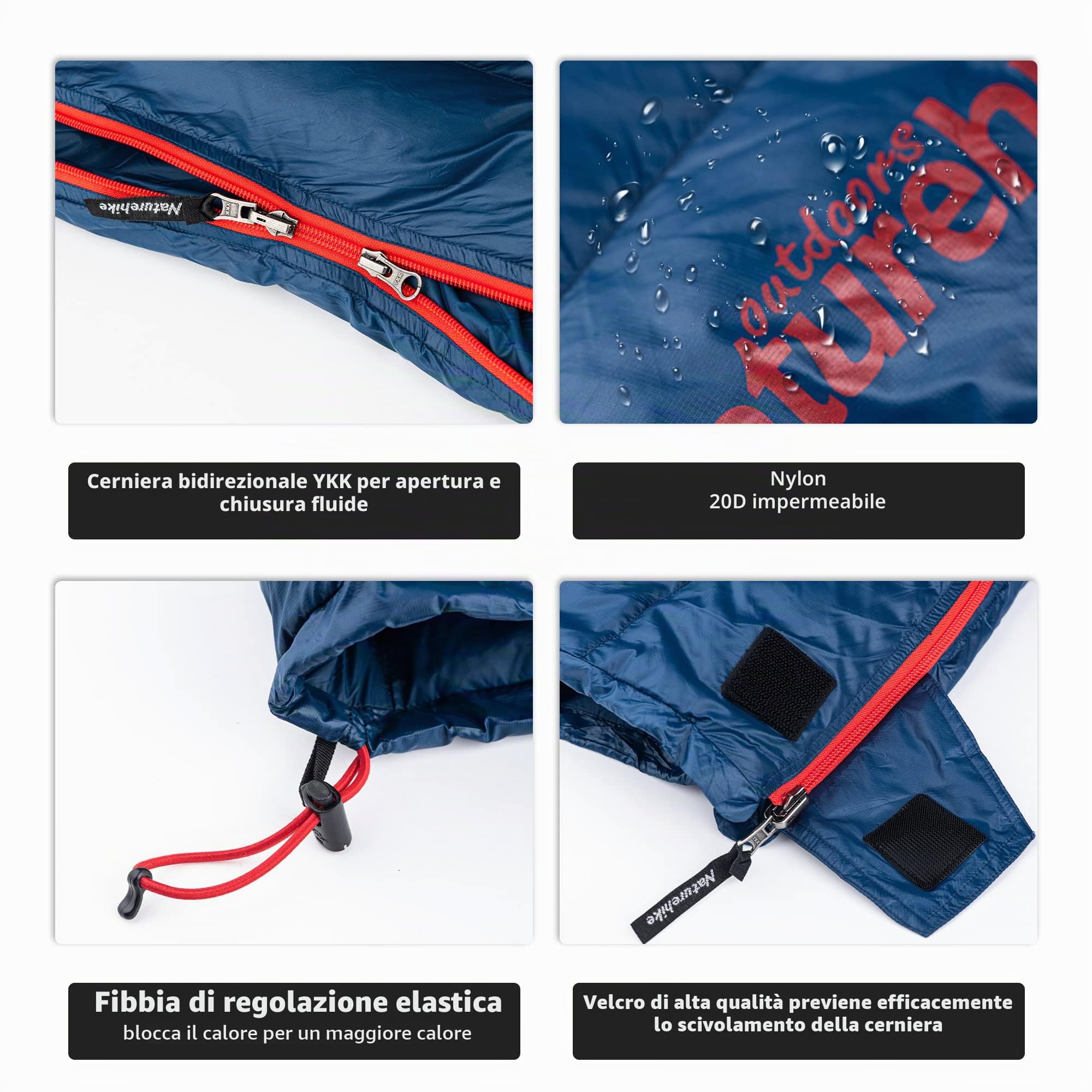 Naturehike Sacco a pelo in piuma ultraleggero – Compatto e portatile, modello a coperta (650 FP) – Sacco a pelo invernale 4 stagioni con ingombro ridotto, ideale per campeggio ed escursionismo