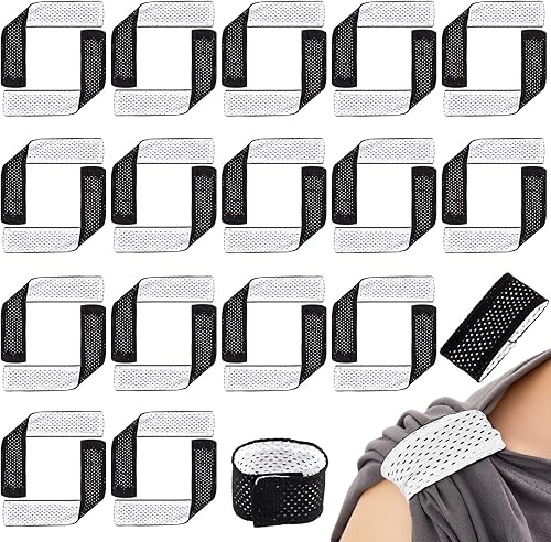 Amylove 16 pares de bandas de manga de jersey, ligas de fútbol, softbol, con cierres de gancho y bucle para camisas, bandas elásticas para