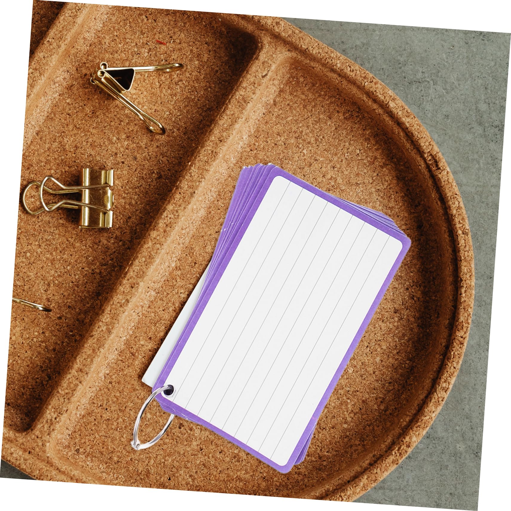 Schede Index Cards Taccuino 6 Libri, Carta Ferro, Linee Orizzontali