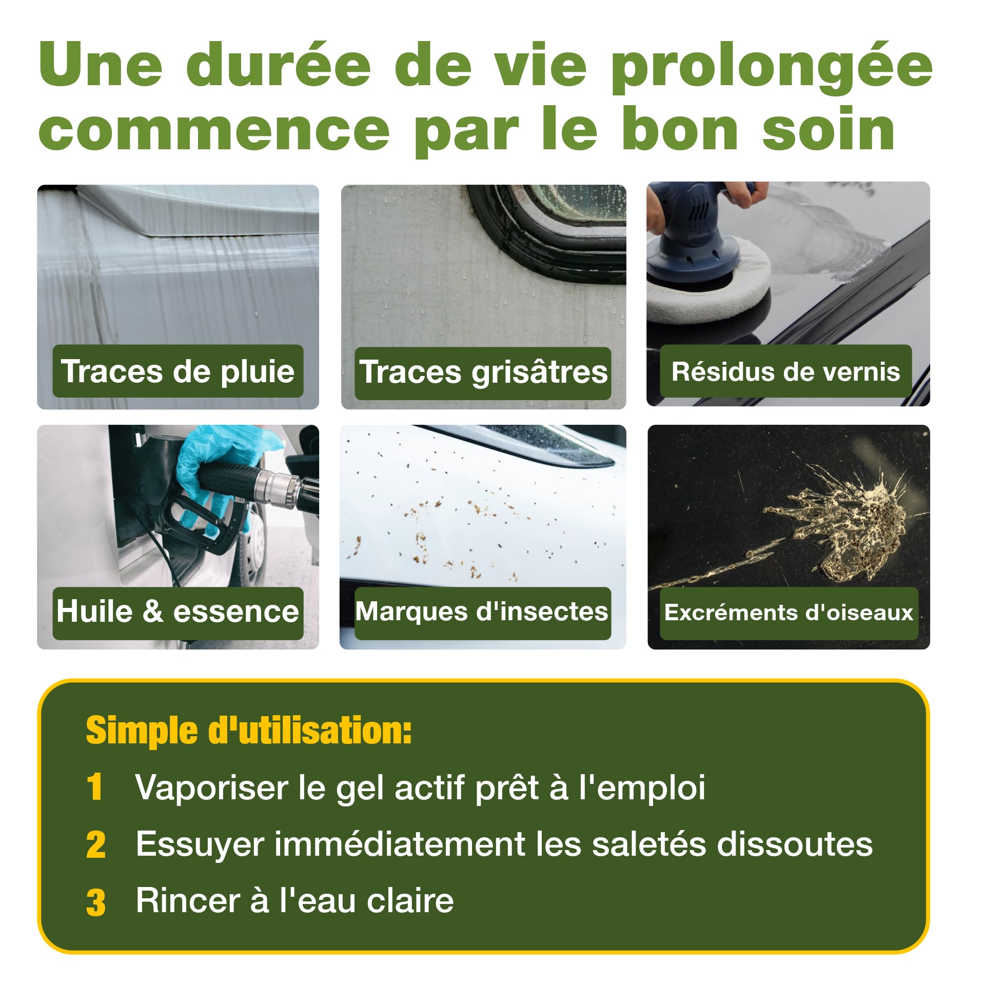 Bio-Chem Nettoyant Anti Traces de Pluie 0,5L + Gant en Microfibres | Pare-Brise et vitres de Camping-Car, caravanes, Voiture - Produit vitre idéal pour Vos séjours en Camping Car
