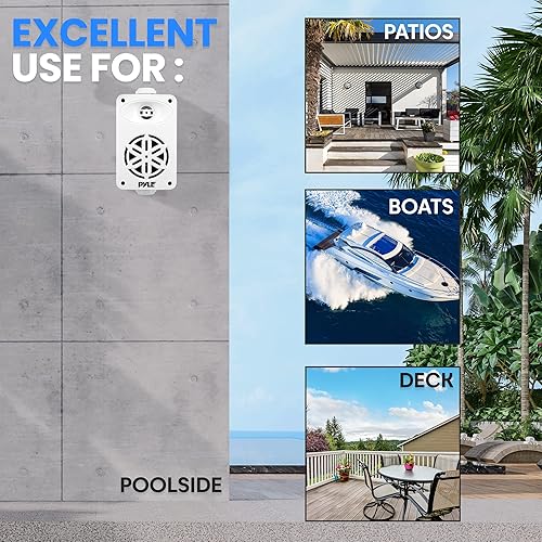 Vista 39 de PyleUsa Par de altavoces Bluetooth para interiores y exteriores, 200 W, doble impermeable, 3.5 pulgadas, sistema de rango completo de 2 vías con Rojo