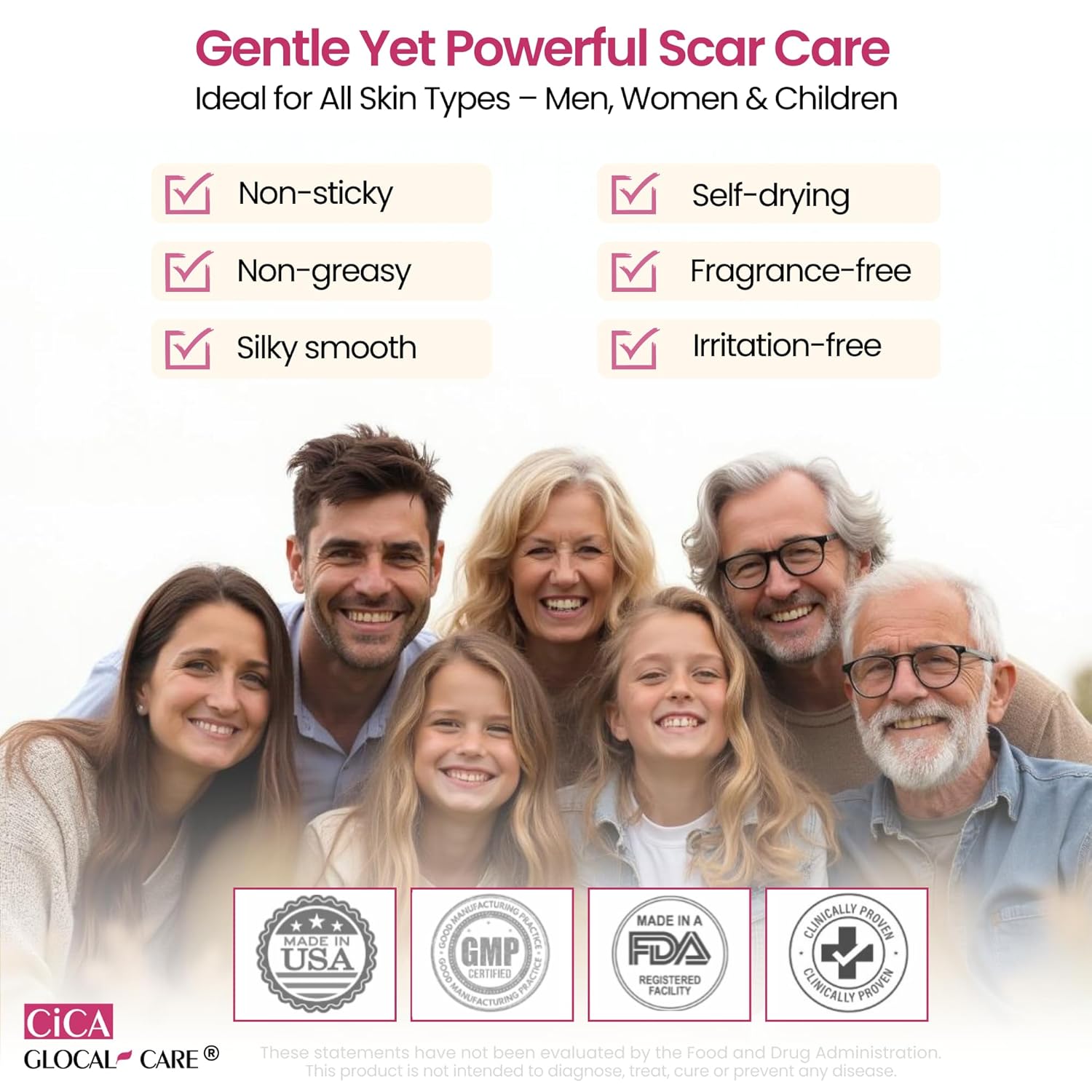 CICA Silicone Scar Cream – New & Old Scar, Stretch Marks & PIH Appearance Improvement - Medical-Grade Silicone with TECA, PASSIOLINE, Hyaluronic Acid & Panthenol - Supports Wound Healing - 50 ml