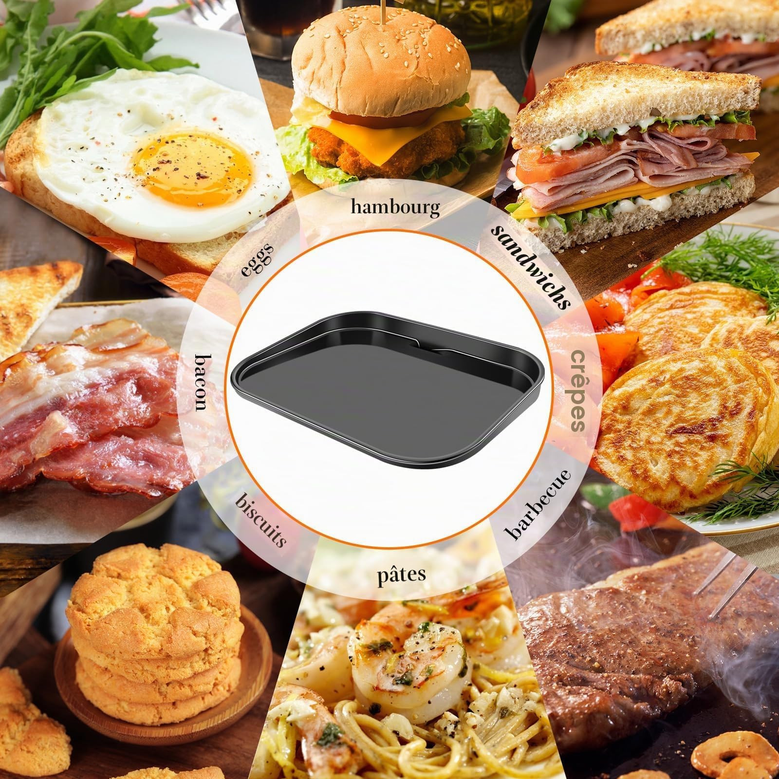 GFTIME Woodfire Plaque plate pour barbecue électrique Ninja Woodfire série OG700 (Ninja OG701), plaque de cuisson anti-adhésive extérieure avec revêtement en céramique