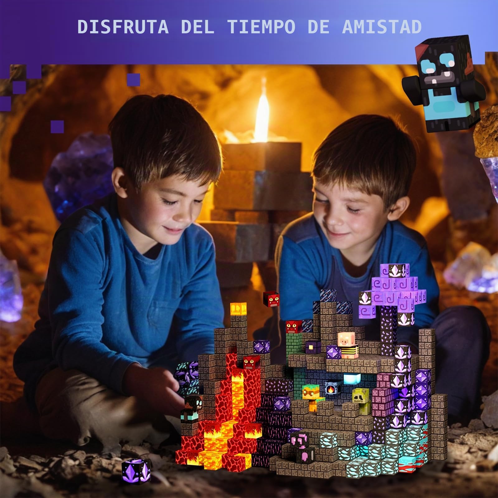 GobiDex Bloques Magnéticos 200 Piezas Juguetes de Construcción para Niños a Partir de 3 Años Juguete Educativo MagWonder con Imanes Actividad Sensorial para Niños y Niñas Cumpleaños