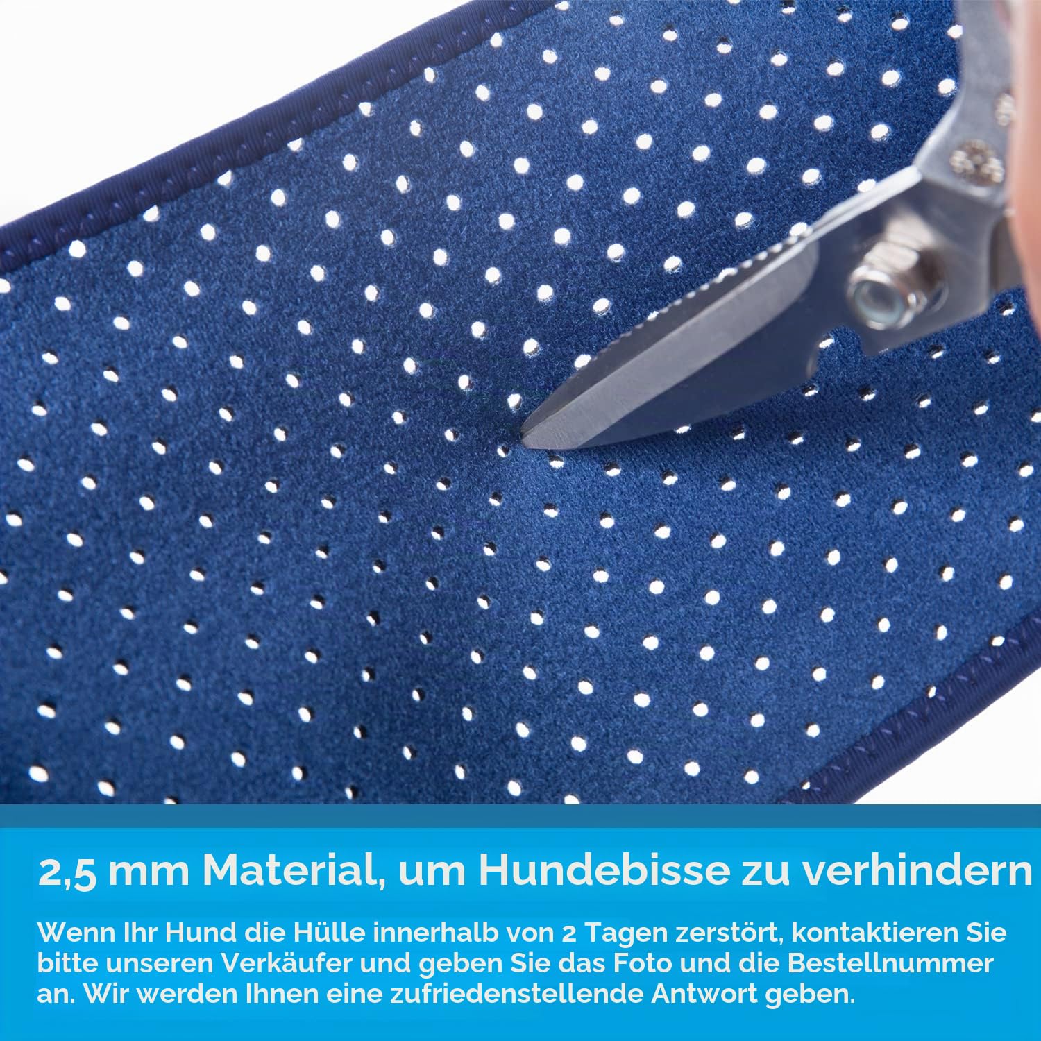 Coodeo Hunde-Genesungsmanschetten, eine Alternative zu dem Halskonus, Abriebfeste Hunde-Genesungskleidung, waschbar und wasserdicht, verhindert das Lecken und Bissen von Wunden beim Tier（Blau，XL